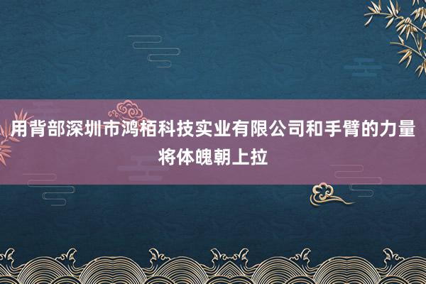 用背部深圳市鸿栢科技实业有限公司和手臂的力量将体魄朝上拉